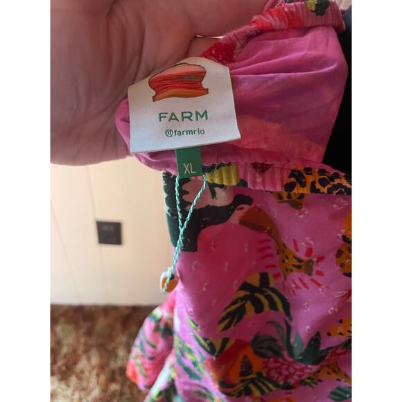 NWT Farm Rio Leopard Forest Cotton Backless Midi Dress sz XL - Picture 9 of 10